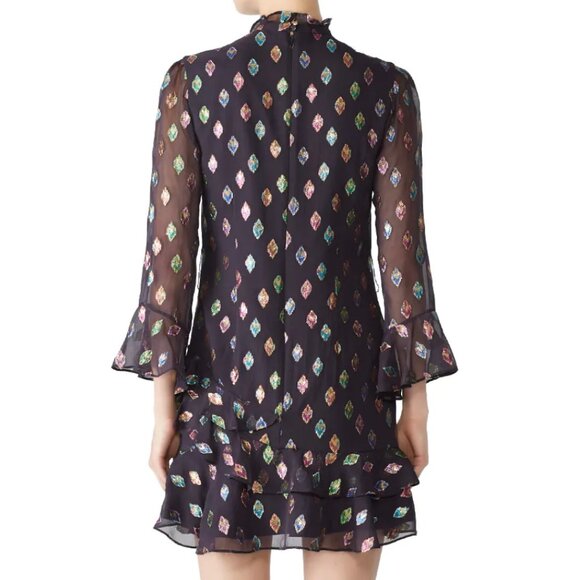 SALONI Marissa Mini Dress - Black Rainbow - US Size 12 - Picture 3 of 14